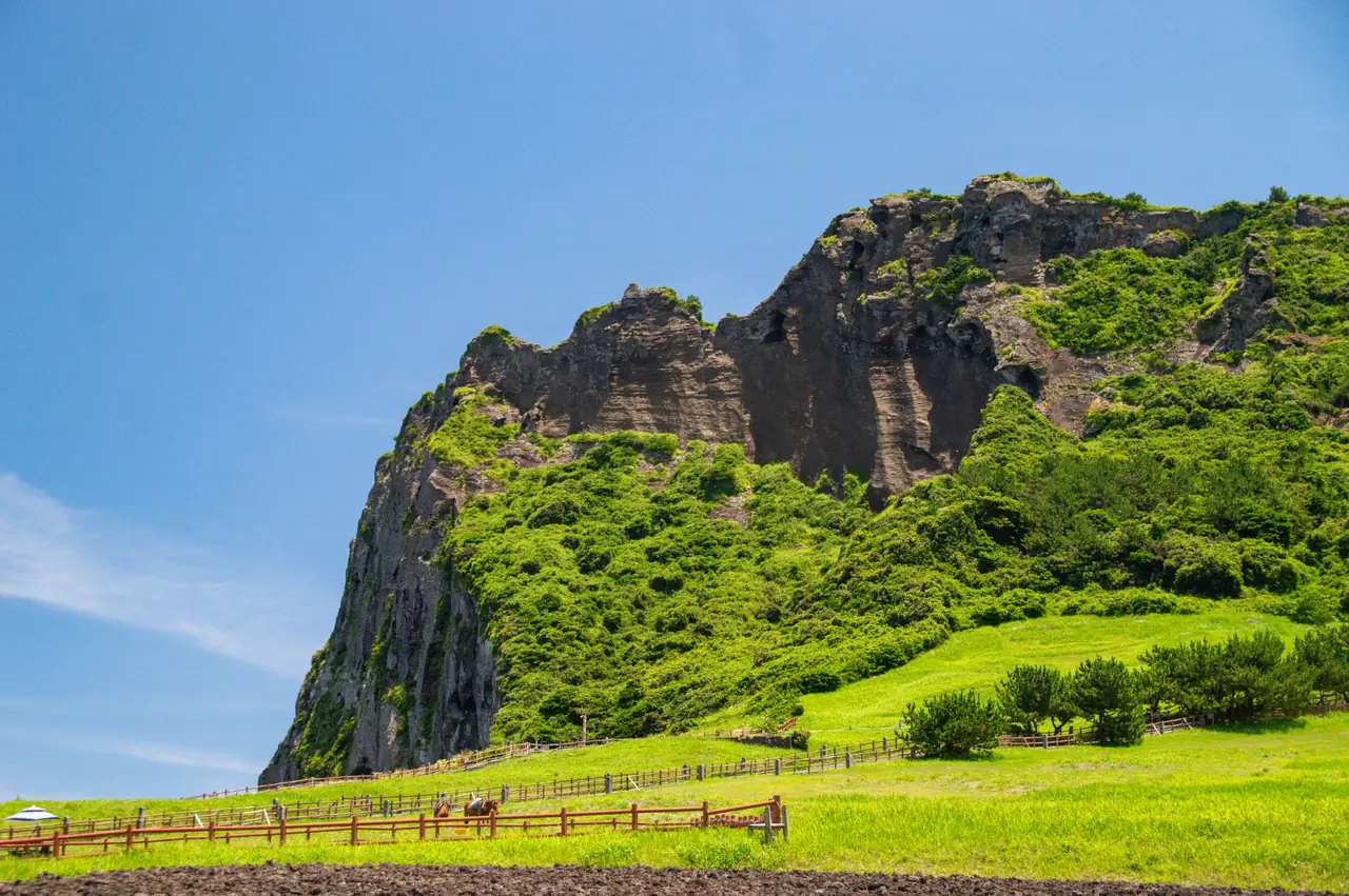 Seongsan Ilchulbong crater on the east coast of Jeju Island South Korea