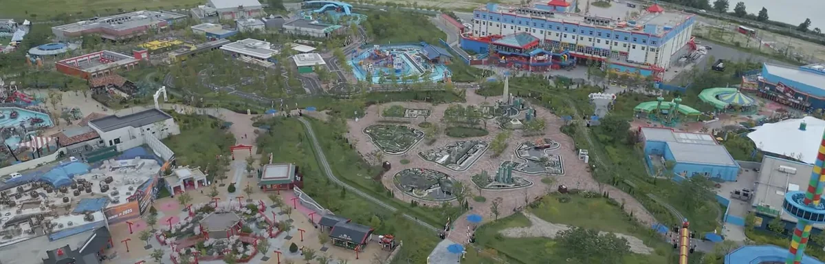 A view from above of the model area at Legoland Korea in Chuncheon